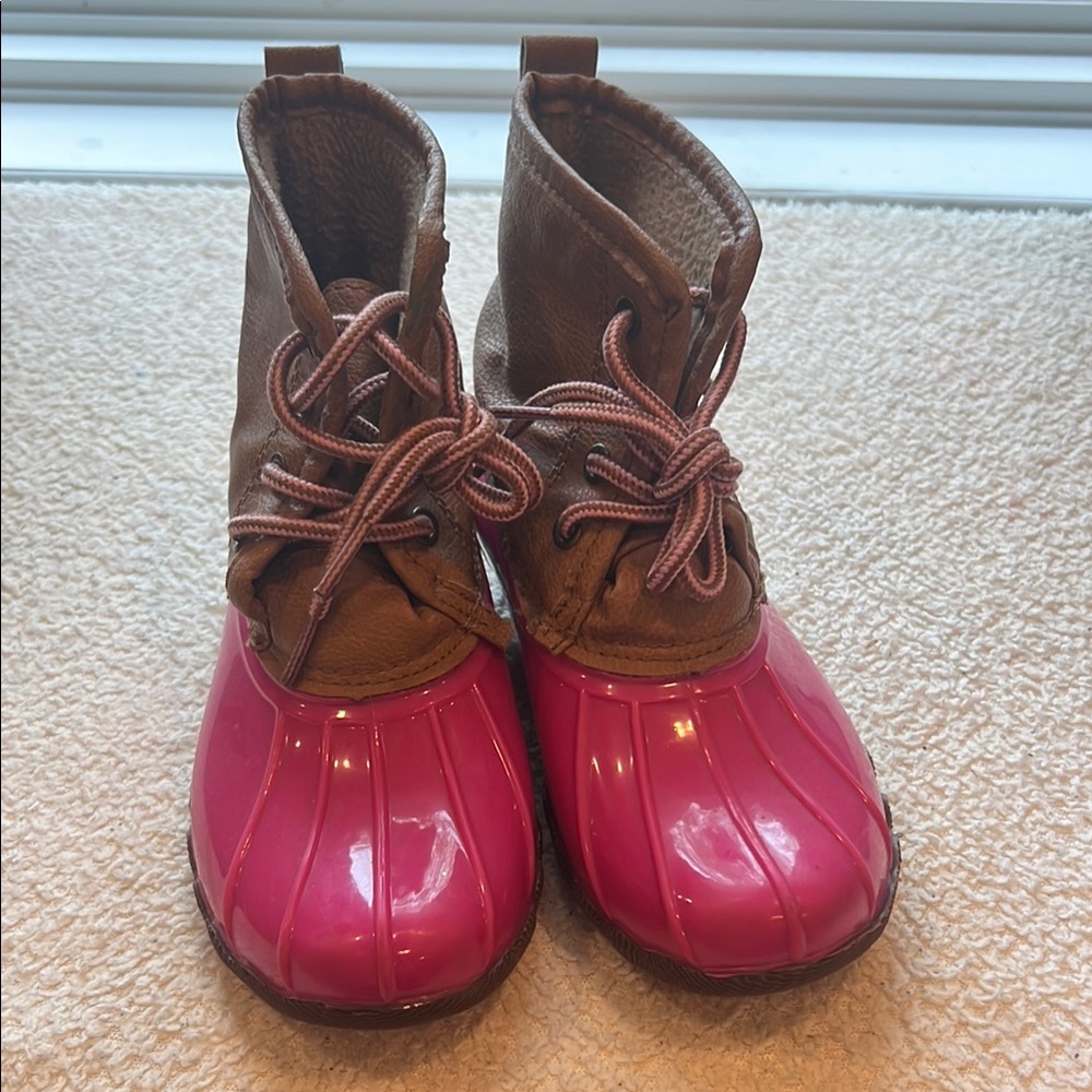 Josmo Pink and Brown Rain & Snow Boots Waterproof Duck Style